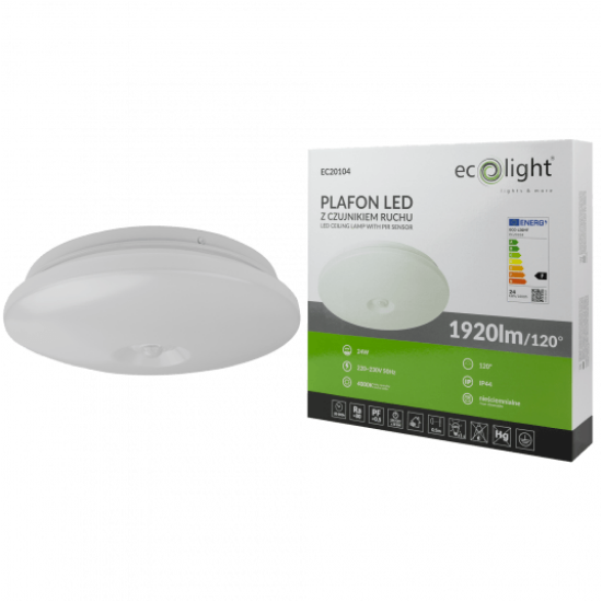 Poza cu Lampă de tavan LED 24W 1920lm IP44 4000K PIR
