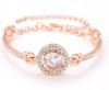 Poza cu Bratara dama, stil coreean, culoare roz aurie - argintie - aurie, material aliaj - cristal